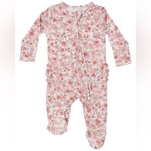 Angel Dear Infant Girls Pretty Calico Floral Zip Up Baby Onesie Footed Sleeper